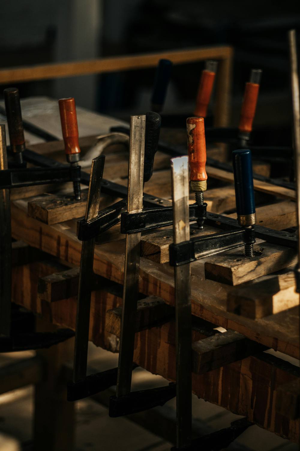 ManMar bespoke joinery workshop clamps hardwood door manufacture